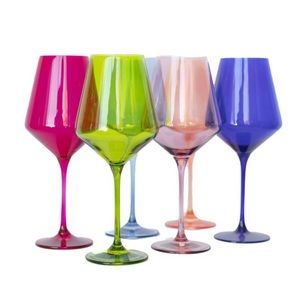 Estelle Colored Wine Stemware, set of 6 multicolored
